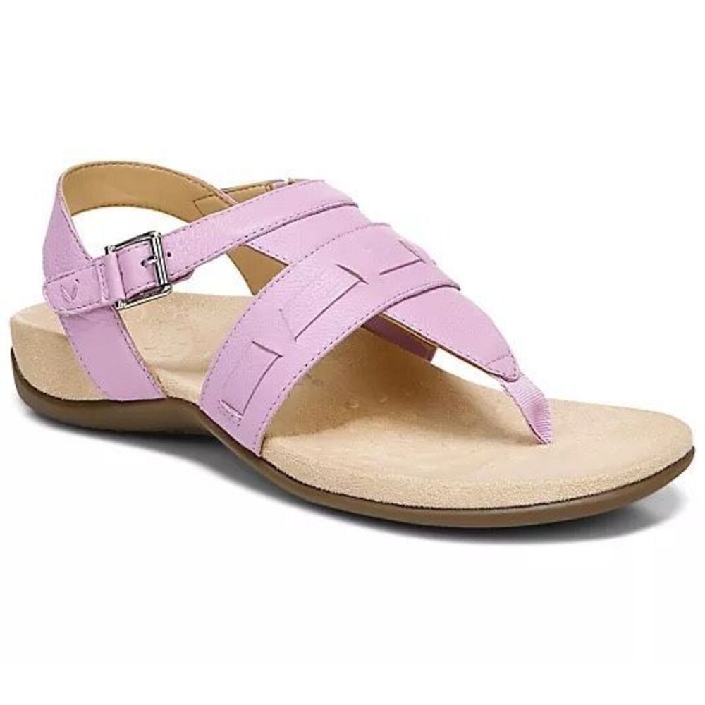Vionic Women’s Leather Adjustable T-Strap Sz 6 Sandals - Lupe